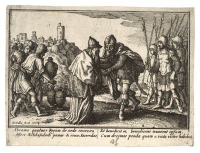 Abramo e Melchisedek da Wenceslaus Hollar
